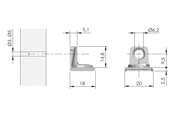 Verbinder (kastgedeelte) PK2 PRO 19mm